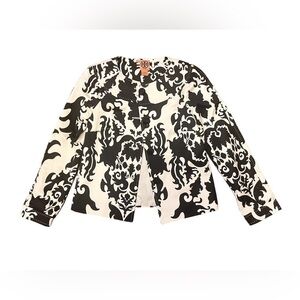 Tory Burch Monochrome Baroque Damask
Print Silk Jacket 6